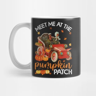 Meet Me At The Pumpkin Patch Vintage Turkeys Riding in a Car Mug